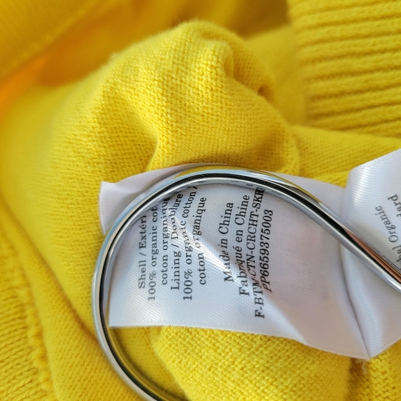 Everlane Crochet Knit Midi Skirt Lemon Yellow Organic Cotton L - Picture 14 of 14